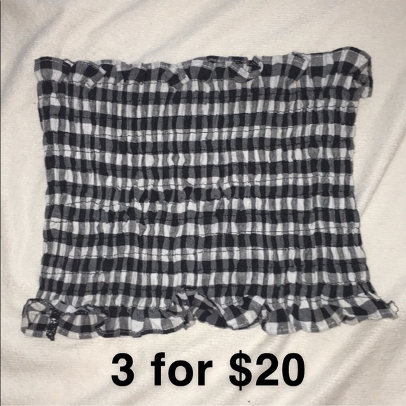 Tops - checkered tube top
